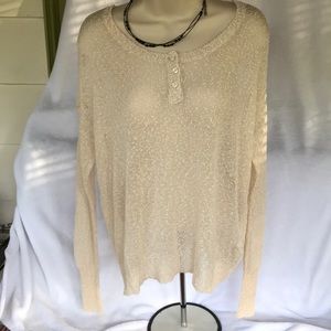 Sheer Hollister cream sweater